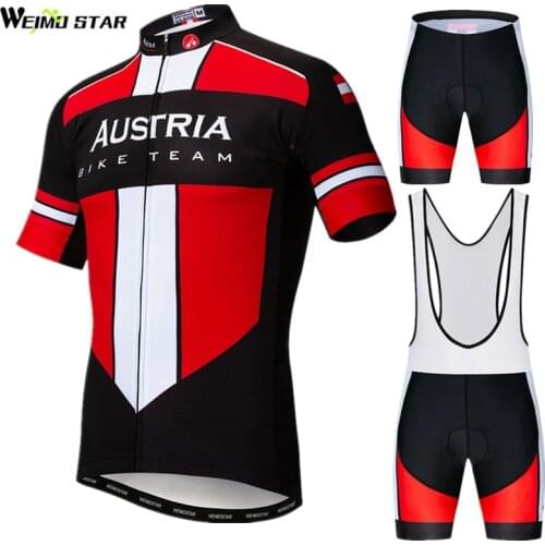 Weimostar Austria Bike Team Cycling Clothing Man Summer Cycling Jersey Set Short Sleeve Mountain Bicycle Clothing Ropa Ciclismo