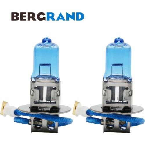 2PCS H3 Halogen Lamp Xenon 4300K 12V 55W Super White Quartz Glass PK22s Car Head Lamp Fog Lights Bulbs For Cars