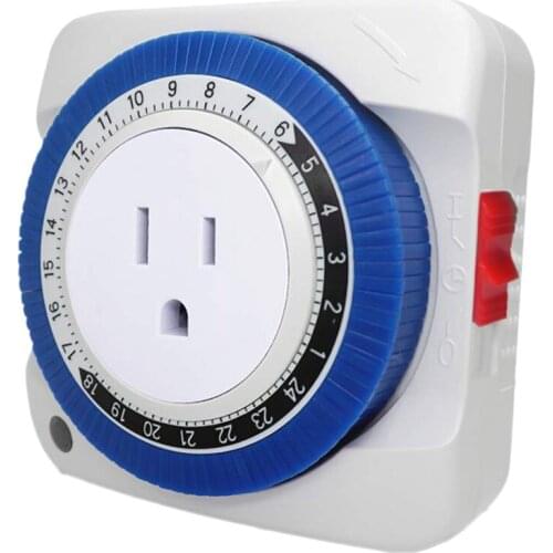 Hot Outlet Timer Switch 24 Hour Plug-in Electric Mechanical Outlet Timer Switch Outlet Mechanical Timing Socket US Plug