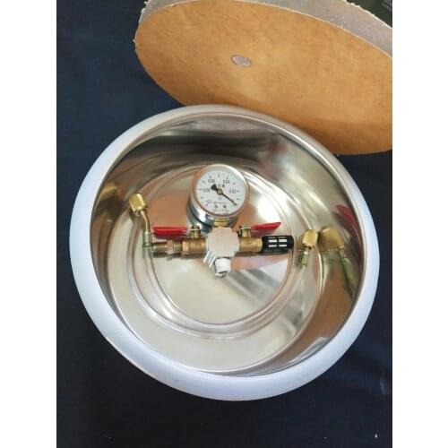 Small 0.8 Gallon Vacuum Chamber Machine 220MM*80MM Stainless Steel Vacuum Chamber 1/2" Acrylic Lid