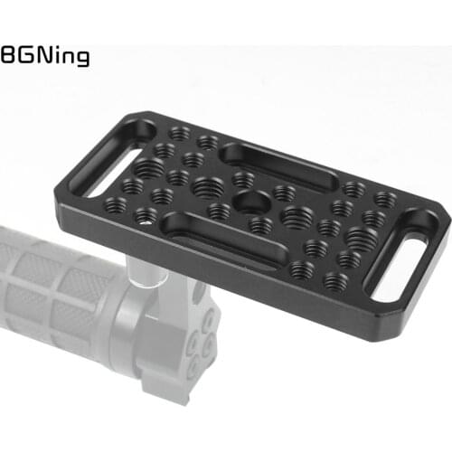 BGNing DSLR Camera Plate Mini Cheese Plate with 1/4 3/8 Thread Holes Aluminum Camera Rig for DSLR Camera Cage 15mm Rig System