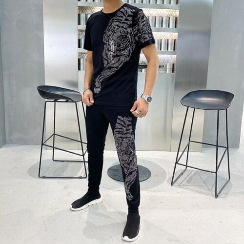 Mens and womens fashion summer short sleeve high quality slim suit sportswear large m-6xl