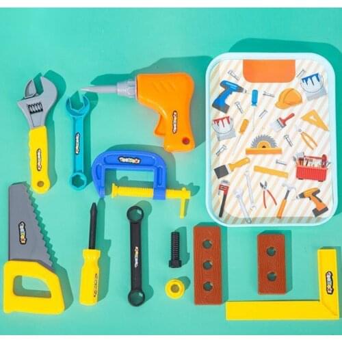 Kids Repair Toolbox Kit Educational Toys For Children Electric Drill Learning Engineering Pretend Play Toys For Boys Brinquedo