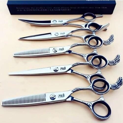 6 Professional Hair Salon Structure Scissors Set Cutting Barber Haircut Thinning Shear Scissors Hairdressing Hair Tools Scissors