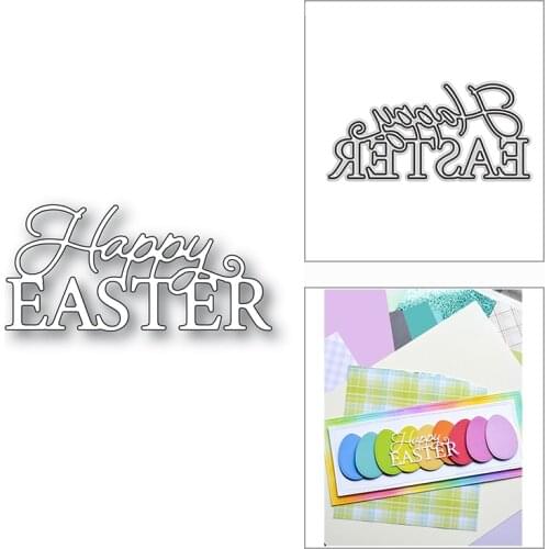 New 2021 Fancy Happy Easter Words Metal Cutting Dies for DIY Scrapbooking and Card Making Decorative Embossing Craft No Stamps