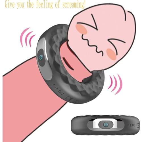 Rechargeable Silicone Vibration Male Sex Toy 10 Frequency Vibrator Male Erection Delay Ejaculation Vibrator Glans Vibration Ring