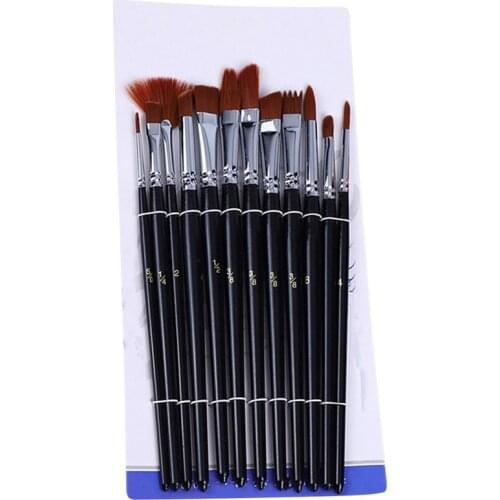 PPYY-24PCS Oil Paintbrush Copper Tube Aluminum Tube Nylon Hair Gouache Watercolor Paintbrush DIY Painting Tools