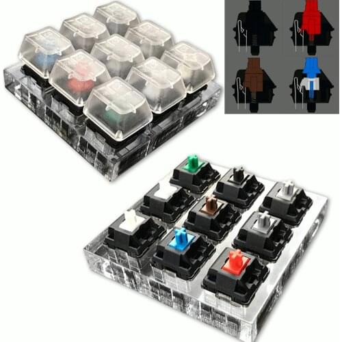 Acrylic Keyboard Tester 9 Clear Plastic Keycap Sampler for Cherry MX Switches Keyboard Keycap Accessories