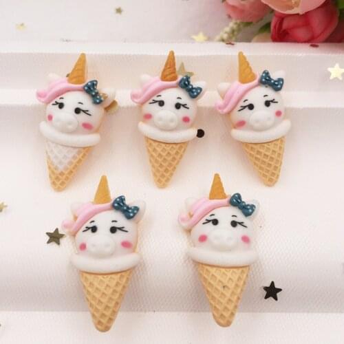 Hand Painted Resin Mix Kawaii Colorful Unicorn Flatback Cabochon Stone 7PCS Scrapbook DIY Decor Home Figurine Crafts OG032