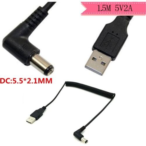 DC power plug USB convert to 5.5*2.1mm/DC 5521 L Shape Jack 5.5 mm x 2.1 mm 5.5x2.1mm right angle charging charge cable