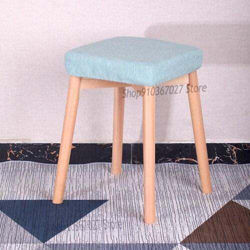 Household Simple Dining Table And Stool Solid Wood Makeup Stool Leisure Spare Stool Nordic Shoe Changing Stool Dressing Stool