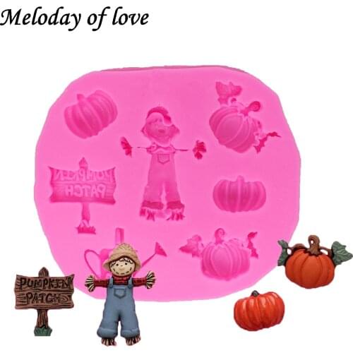 Pumpkin boy form Silicone Cupcake decoration Mold Baking Tool Cake Decorating Tools Fondant chocolate clay Bakeware T1320