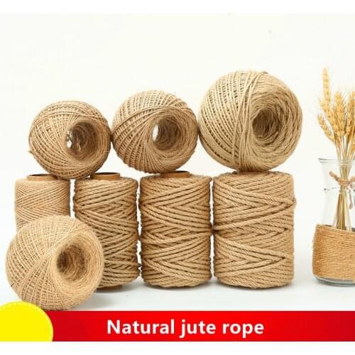 1/2/3/4/5/6/8mm Hemp Rope Diy Material Thickness Hand-Woven Grid Photo Wall Decoration Tag Tied Twine Hanfseil Export Jute Cord