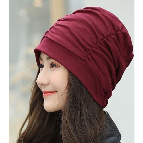 Spring autumn women leisure pile cap windproof headscarves Bonnet peaked cap bucket hat beanie cap Bonnet Panama Hat for women