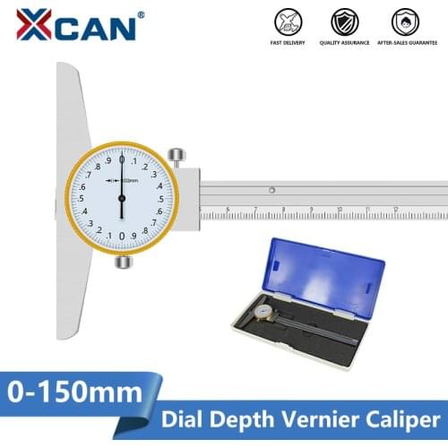 XCAN Caliper Dial Depth Vernier Caliper 0-150mm 0.02mm Stainless Steel Dial Mircometer Measuring Tools