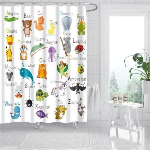 Shower Curtain Set 3D Funny Oil Painting Waterproof Polyester Fabric Bathroom Door 180X200cm Bath Curtains