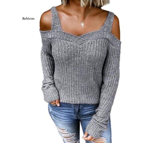 Women Sweater Casual Solid Long Sleeve Cut-Out Elegant Lady Sexy Square Neck Loose Top Streetwear Outwear