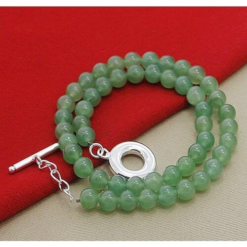 New 2019 Fashion Green Pearl Strand Necklace Silver 925 Jewelry Women Necklaces For Engagement Party Best Gifts