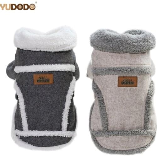 Winter Clothes For Small Dogs Padded Warm Soft Dog Coat Jackets Fleece Collar Chihuahua French Bulldog Pet Clothing S-2XL