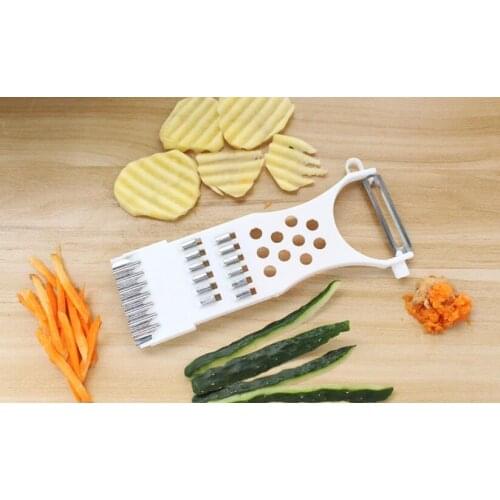 1PC Multifunctional Plastic Vegetable Fruit Grater Stainless Steel Blades Carrot Potato Peelers Kitchen Tools OK 0762
