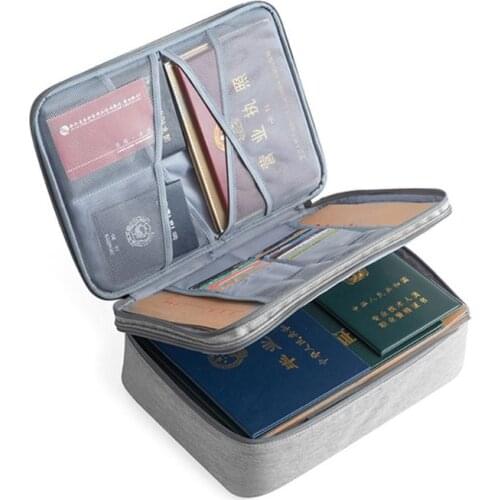 2 Layers Document Ticket Bag Large Capacity Certificates Files Organizer Zipper Bag for Home Travel