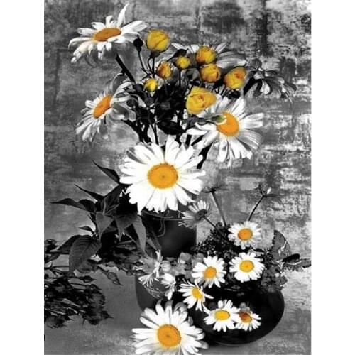 5d diy diamond painting Daisy Flowers full square round diamond embroidery rhinestones pattern needlework home decoration CV23