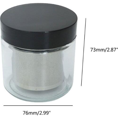 Diamond Washing Cup Gemstone Cleaning Glass Jar Bottle with Metal Sieve Cleaner