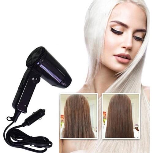 12V 216W Auto Portable Hair Drier Car-styling Hair Drier Dual-speed Temperature Car Folding Hair Drier Compact Folding Handle