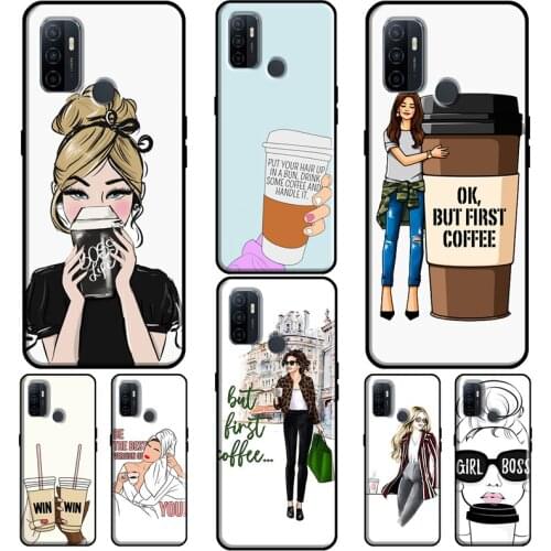 Princess Female boss coffee For OPPO Reno 2 Z 4 Pro A5 A9 A31 A53 2020 A1K A3S A5S A15 A52 A72 A83 F5 F7 Phone Cover