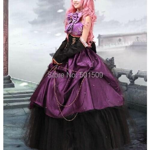 Purple Vocaloid luka cosplay medieval dress Renaissance lace Gown queen dress Victorian /Marie Antoinette/Colonial Belle Ball