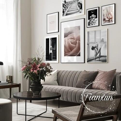 Modern Ballet Dancer Girl Pose Wall Art Canvas Nordic Posters And Prints Black White Painting Picture For Living Room Home Decor