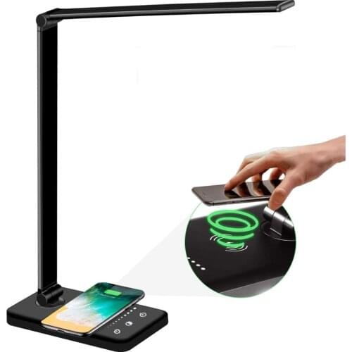 Wireless Charging LED Desk Lamp With timer Eye Protect Reading Business Light 5 Color Stepless Dimmable Table Lamp dropshipping