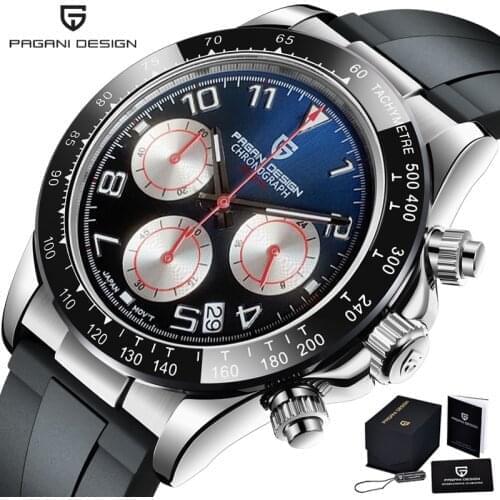 PAGANI DESIGN Top Brand men quartz wristwatches New Style Sapphire Glass Chronograph Fashion Ceramic Bezel Waterproof Watches