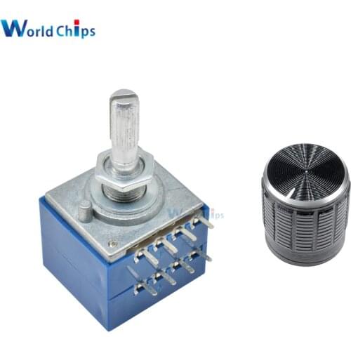 Rotary Potentiometer 50K 100K LOG ALPS RH2702 Audio Volume Control Pot Stereo W Loudness L with Potentiometer Knob Dia. 6mm Shaf