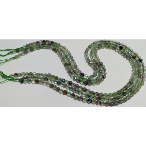 Sell 3 Strands 16" High Quality Rainbow Fluorite Faceted 4mm Round Beads,Gem stone Jewelry Necklace Making Bead