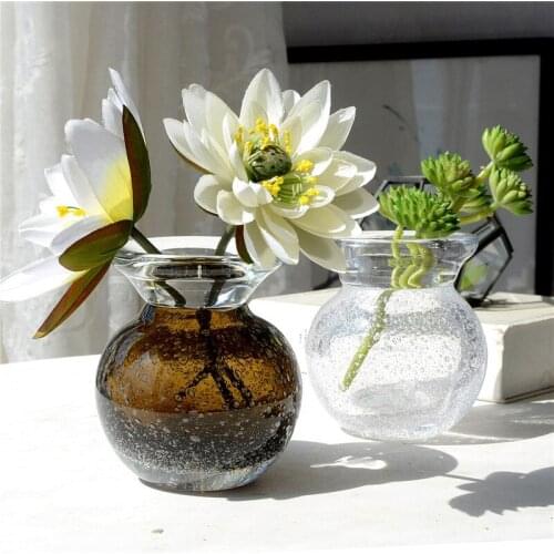 Nordic design transparent bubble glass vase creative mini vases tabletop Hydroponics Artificial flower vase Home Decoration