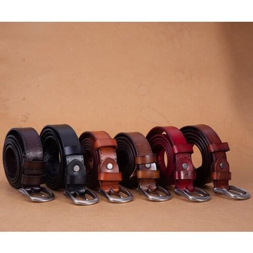 Leather Belt for Women Buckle Pin Buckle Jeans Black Belt Chic Luxury Brand Ladies Vintage Strap Female Waistband Cowboy