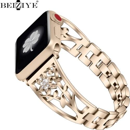 Women Diamond Strap For Apple Watch Band 38mm 42mm 40mm 44mm Bracelet for iWatch 6 5 4 3 2 Stainless Steel Strap Wristband band