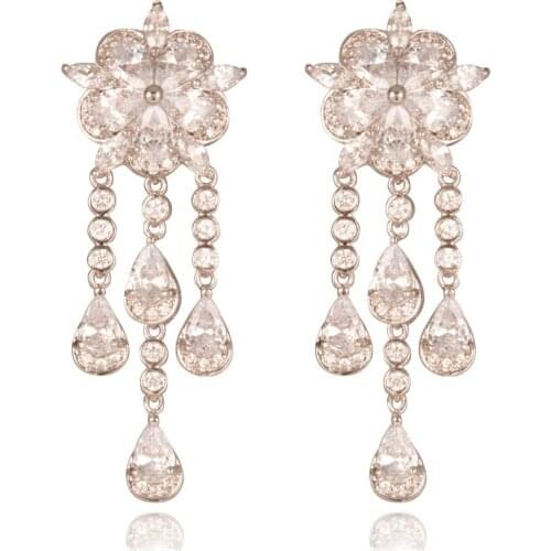 GrayBirds Luxury Water Drop Earrings For Wedding Girls Green Blue Red White 4 Colors In The Stock QTE044