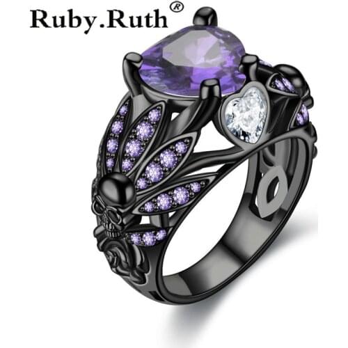 Ruby.Ruth Rings With Crystals