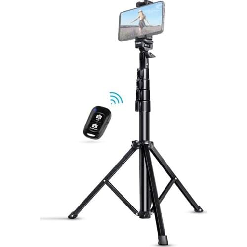 Selfie Phone Stick Tripod UBeesize 63" Extendable Tripod Stand with Bluetooth Remote for Phones and Cameras Heavy Duty Aluminum