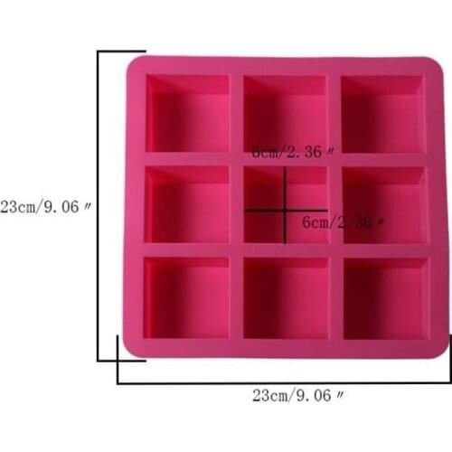Handmade Silicone Molds 9-Cavity Mold FDA Safe Bakeware Square Soap Mold Maker Baking Tools For Cakes Bread Appliances