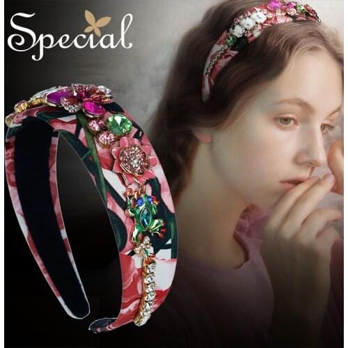 Special European and American retro flower handmade hair decoration wide girl hair hoop hair clip hairpin Alices kiss