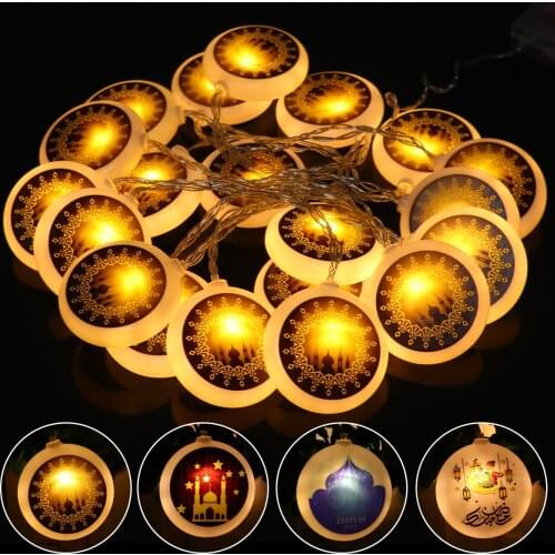 Light String Ramadan Eid Mubarak Decoration For Home Al Adha Ramadan Kareem Night Light Islam Muslim Party Supplies Eid Decor