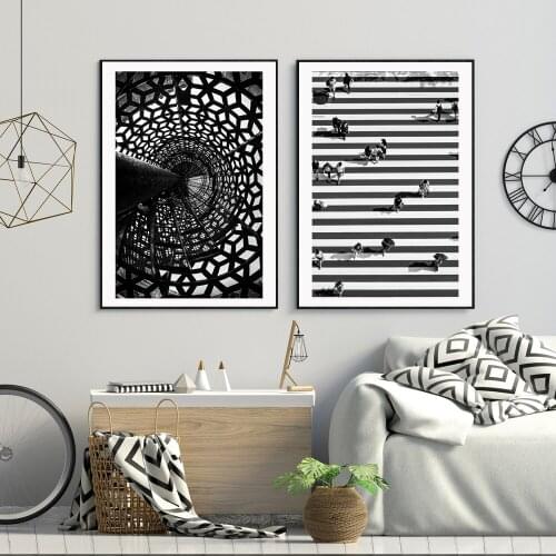 Street Landscape Poster Black White Canvas Painting Photography Art Print Abstract Wall Picture For Living Room Home Déco