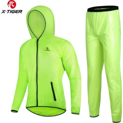 X-TIGER Cycling Raincoat Jacket Set Fishing Riding Outdoor Sports MTB Bike Clothing Windproof Waterproof Bike Jacket Men Women