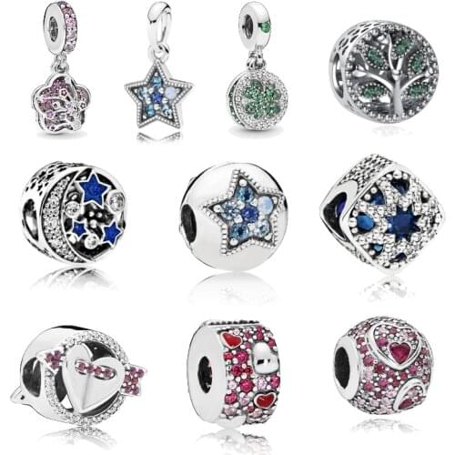 Vintage Night Sky Star Snowflake Peach Blossom Tree Of Life Beads Charms Fit Brand Bracelets & Bangles for Women DIY Making