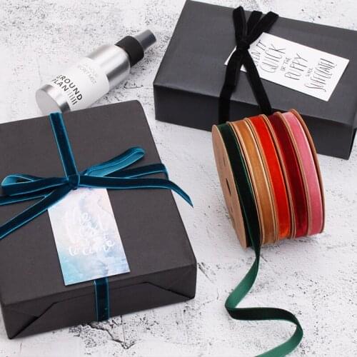 High Quality Velvet Ribbons Gift Box Birthday Package Cake Baking Bandage Hair Accessories Elastic DIY Material Ribbons