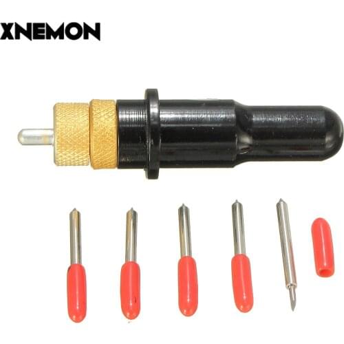 XNEMON 1 Pc Roland Cutting Plotter Blade Holder + 5 Pcs 45 Degree Blades Vinyl Cutter for Graphtec