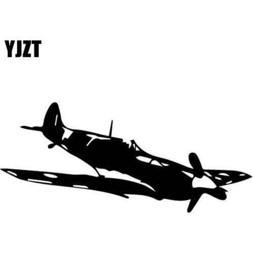 YJZT 15.3CM*6.8CM Beautiful Aircraft Positive Fighter War Cool Vinyl Decal High Quality Car Sticker Black/Silver C27-1163